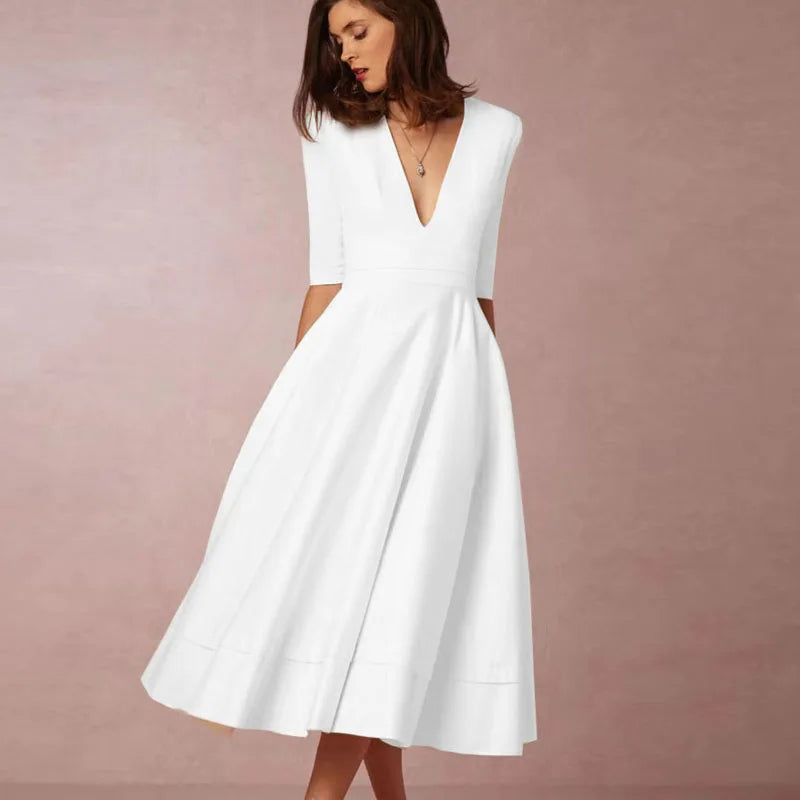 Flowy A-Line Midi Dress