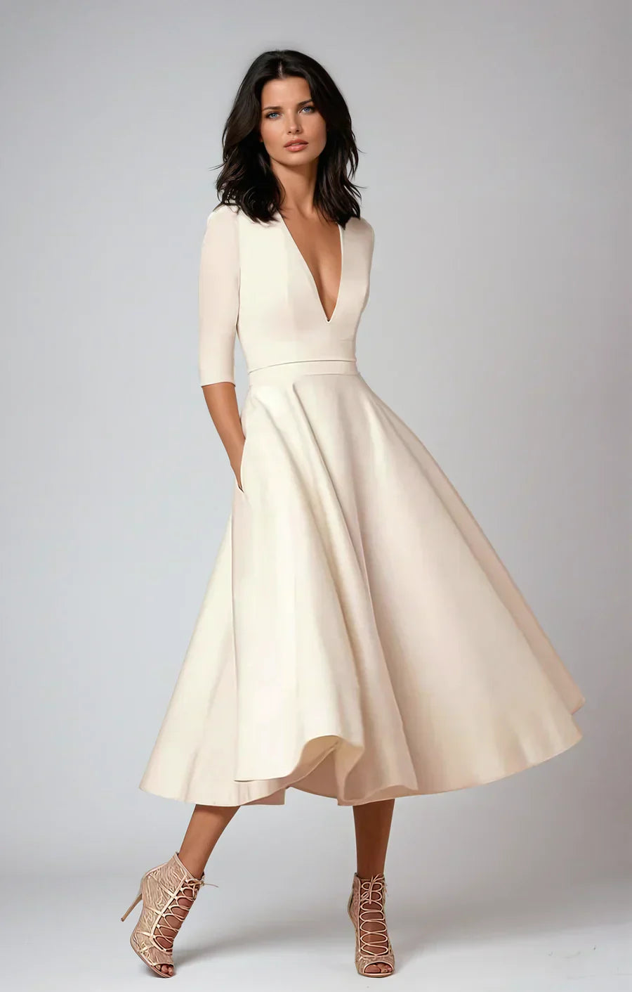 Flowy A-Line Midi Dress
