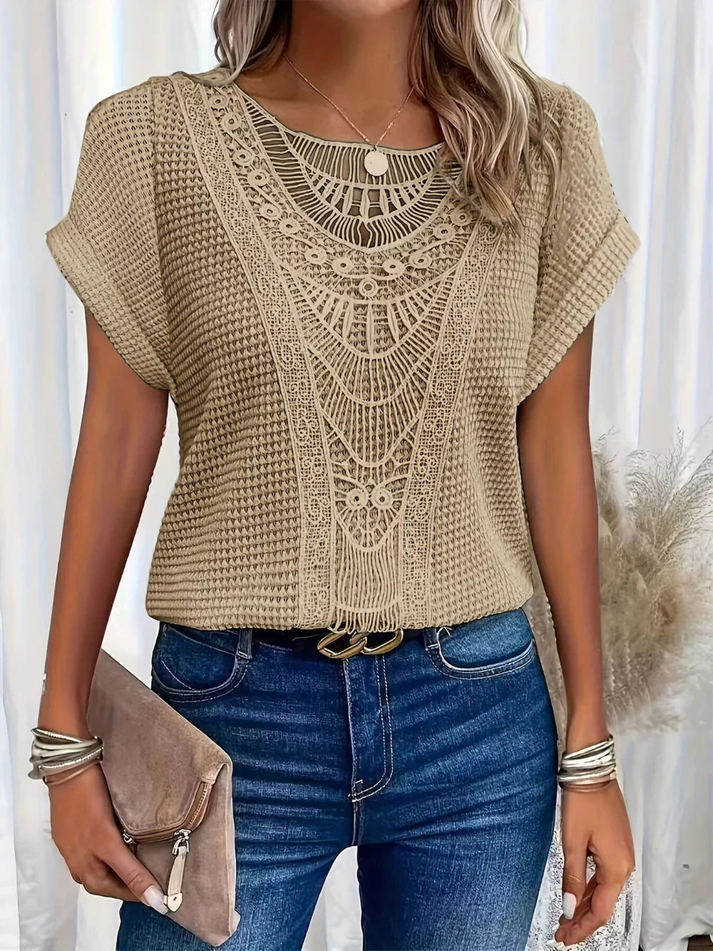 Lace-Detail Blouse