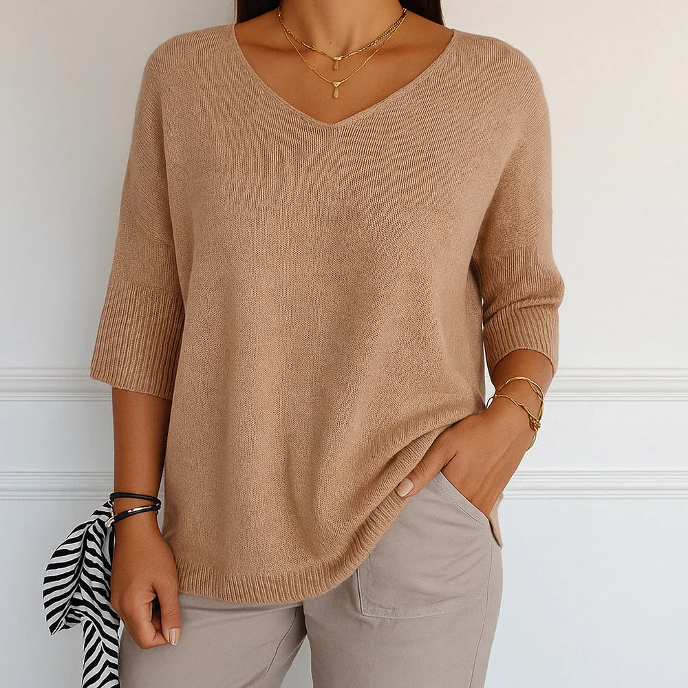 V-Neck Knit Sweater