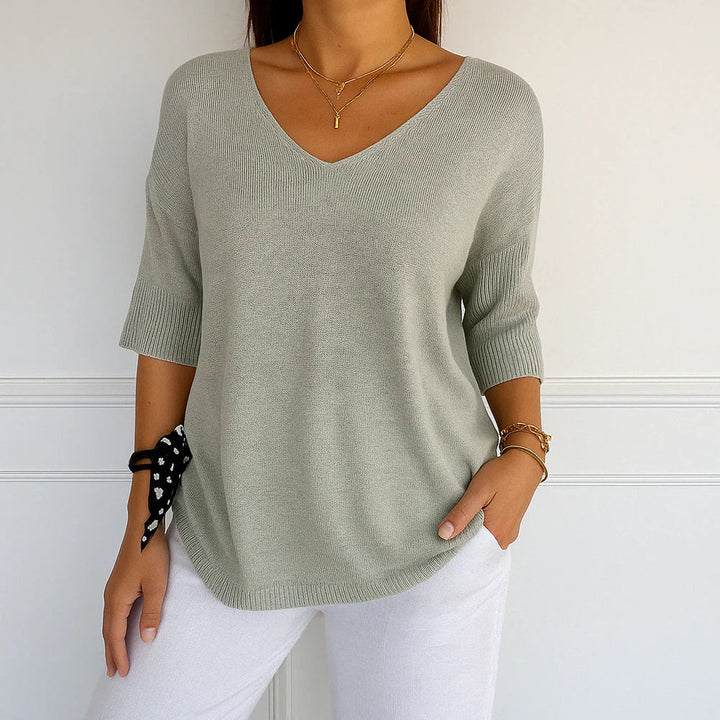 V-Neck Knit Sweater