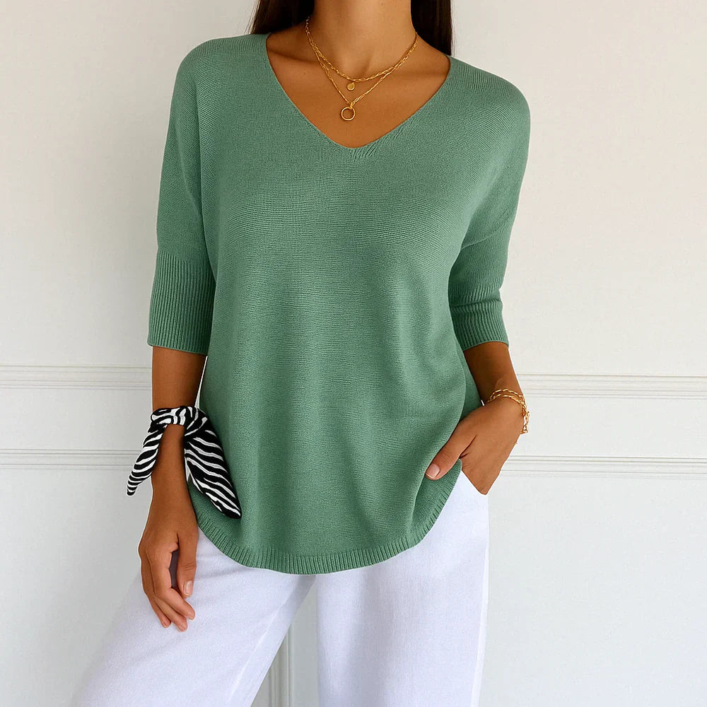 V-Neck Knit Sweater