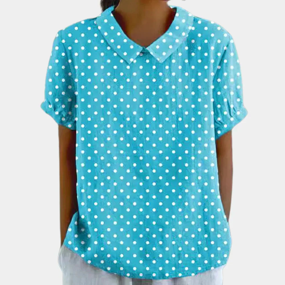 Floral Print Short Sleeve Blouse