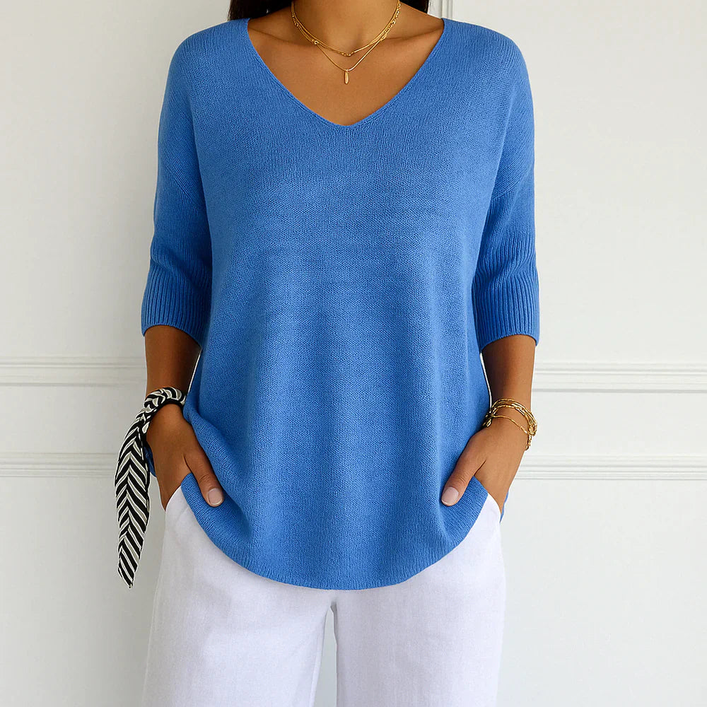 V-Neck Knit Sweater