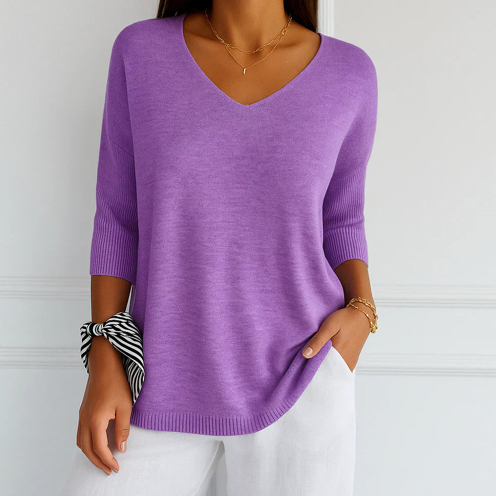 V-Neck Knit Sweater