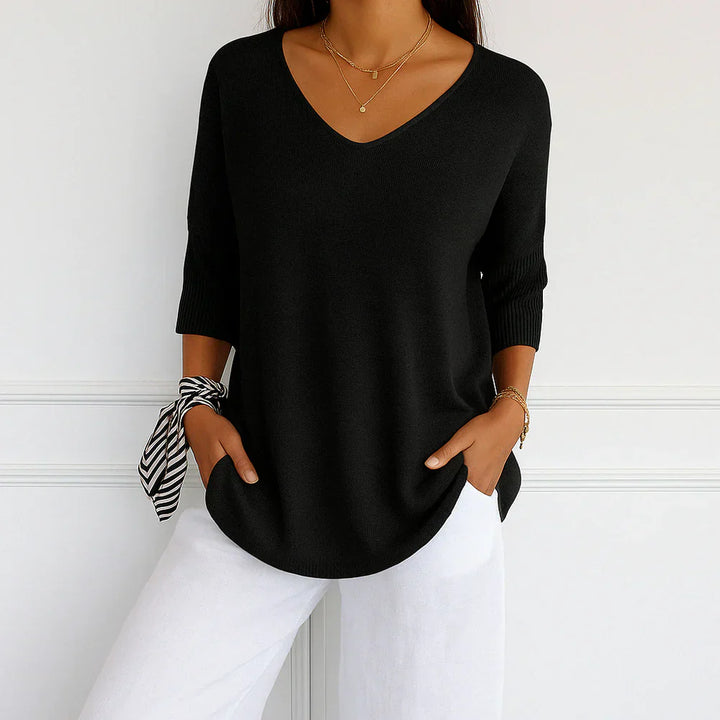 V-Neck Knit Sweater