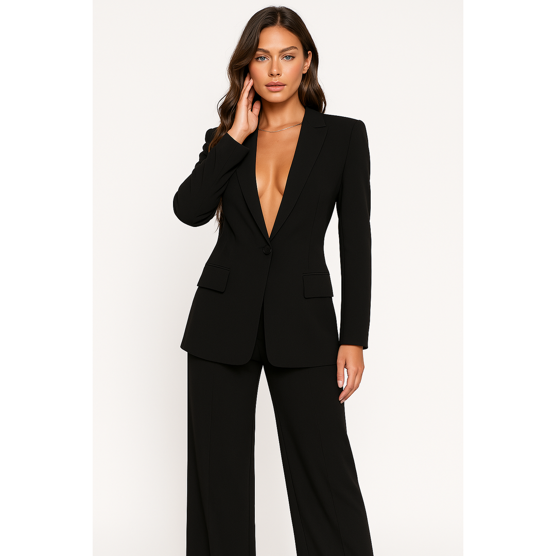 Tailored Blazer And Wide-Leg Trouser Set