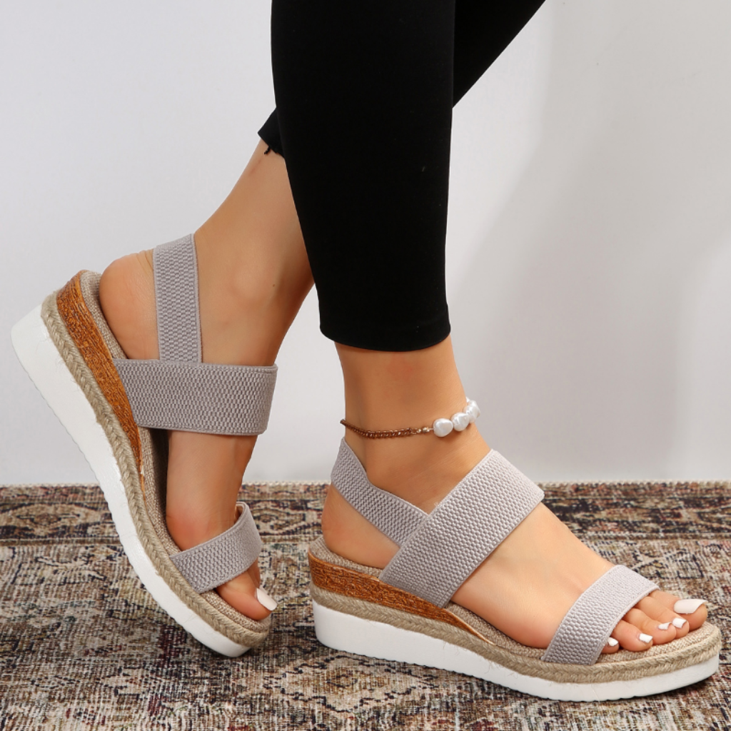 Knit-Look Espadrille Wedge Sandals
