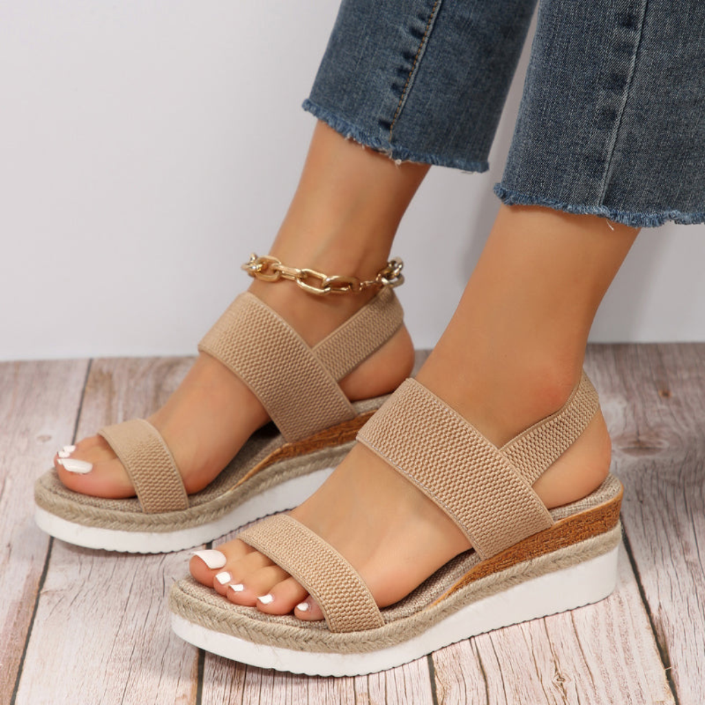 Knit-Look Espadrille Wedge Sandals