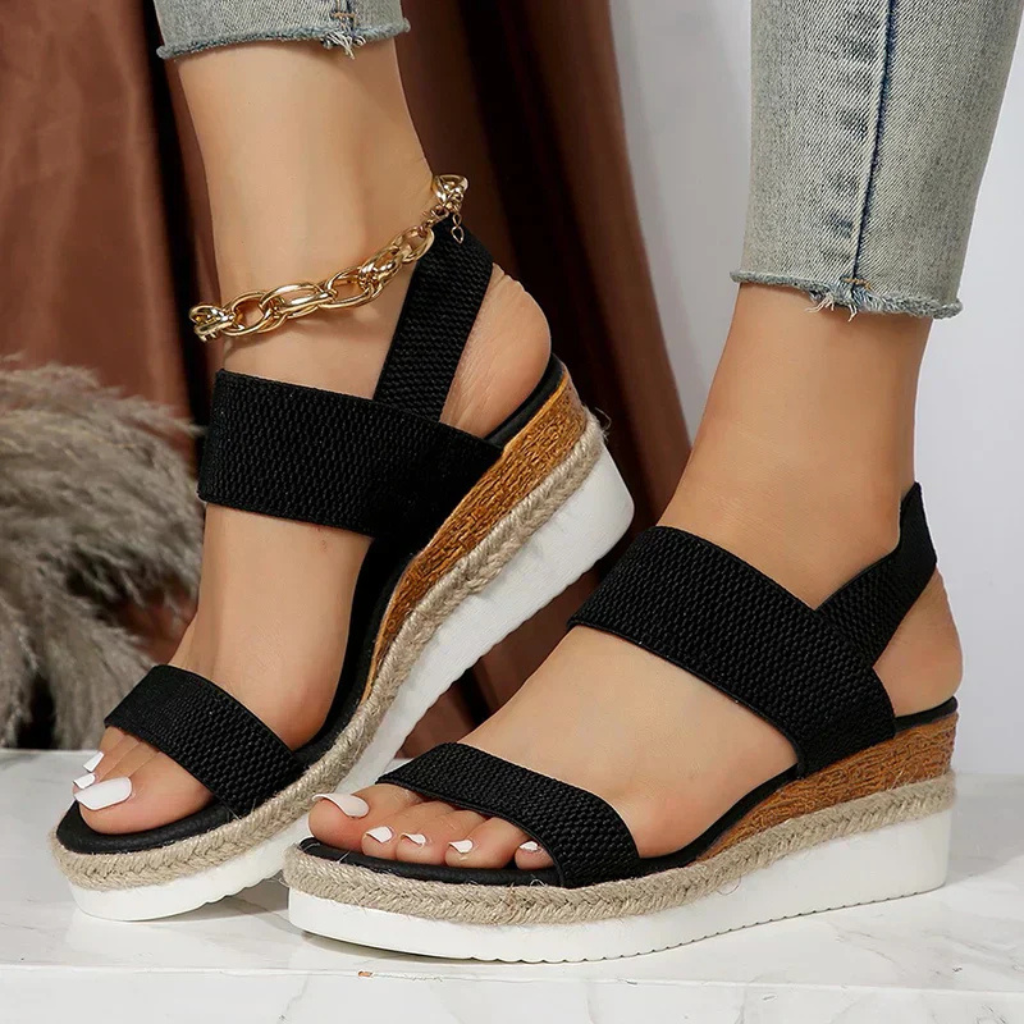 Knit-Look Espadrille Wedge Sandals
