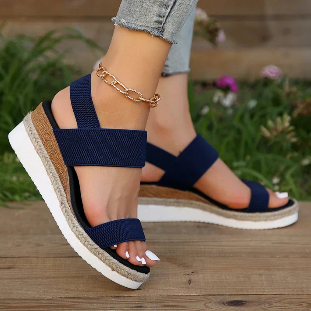 Knit-Look Espadrille Wedge Sandals