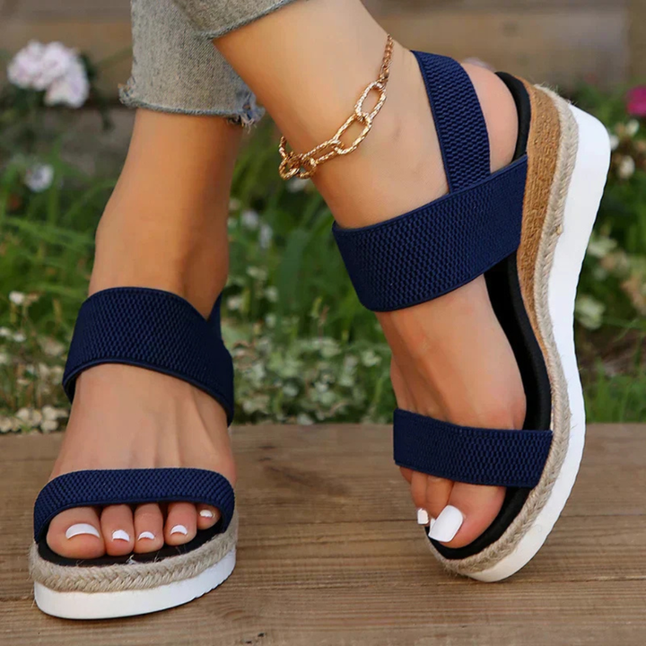Knit-Look Espadrille Wedge Sandals