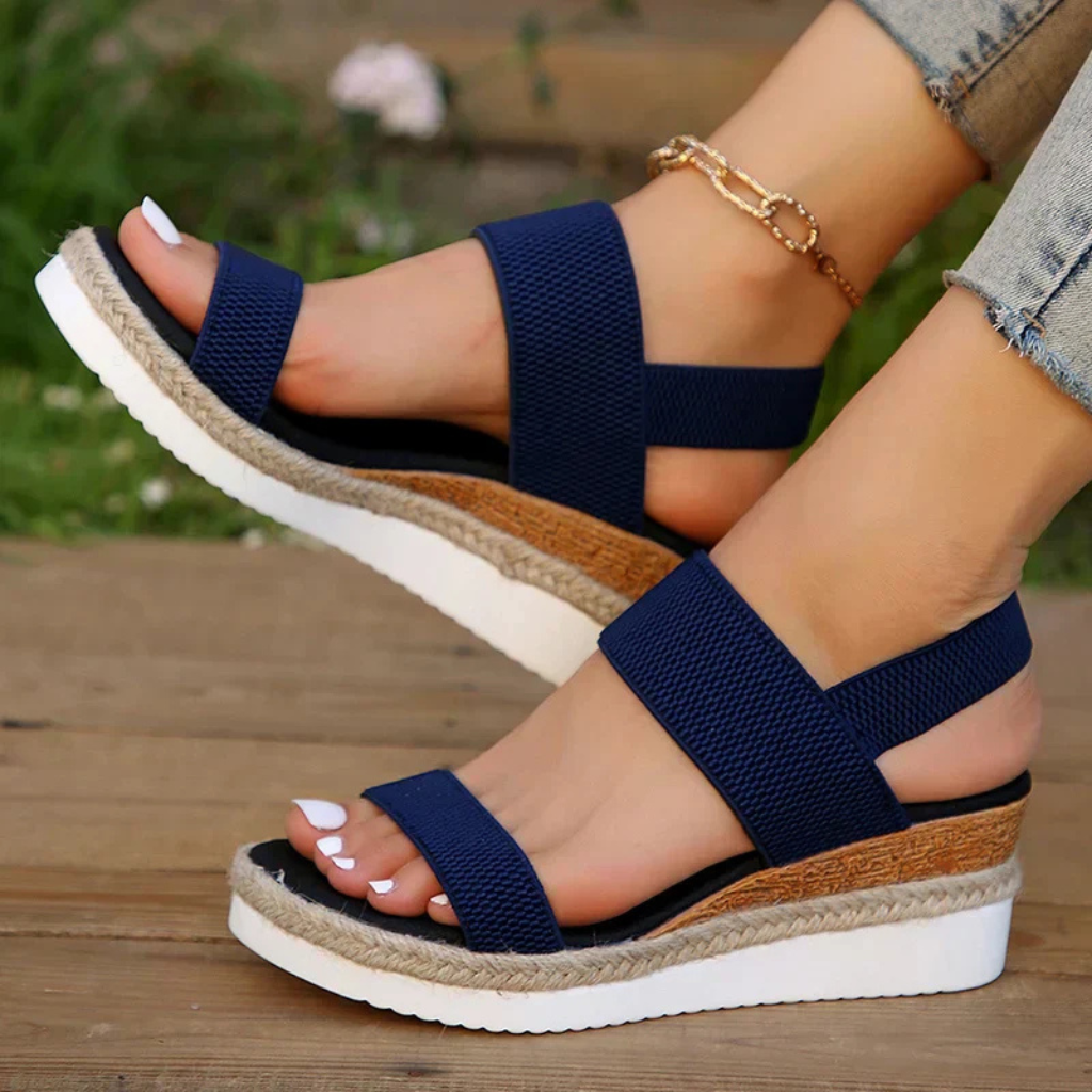 Knit-Look Espadrille Wedge Sandals