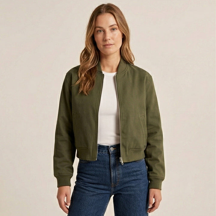 Cropped Bomber Jacket