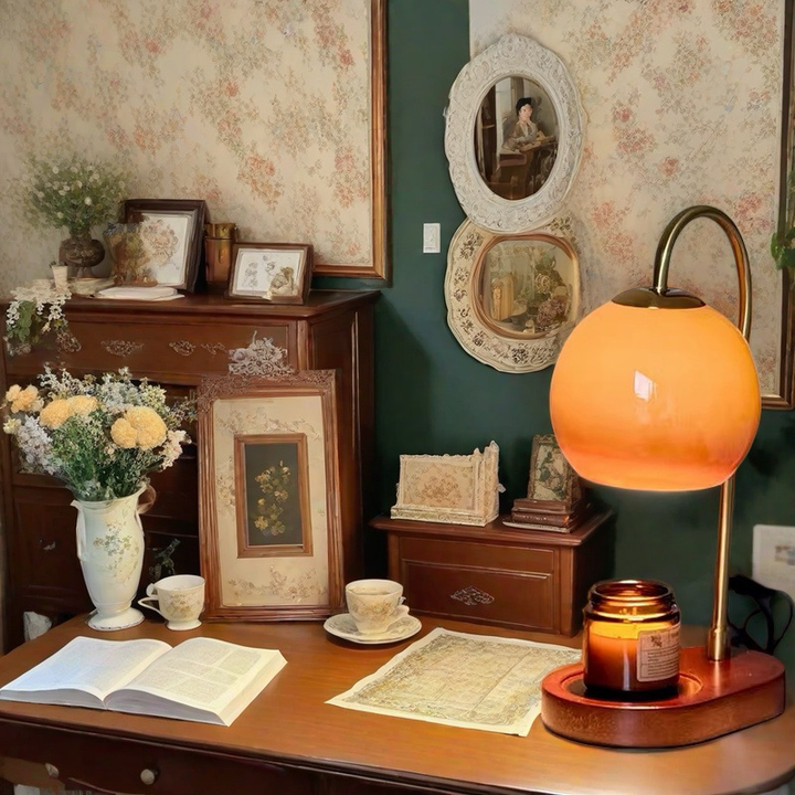 Flameless Candle Warmer Table Lamp | Adjustable Wax Melting Design