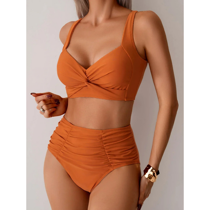 High-Waist Twist-Front Bikini Set