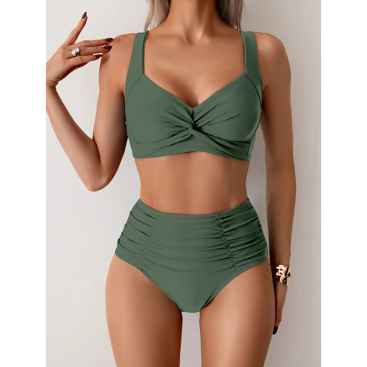High-Waist Twist-Front Bikini Set