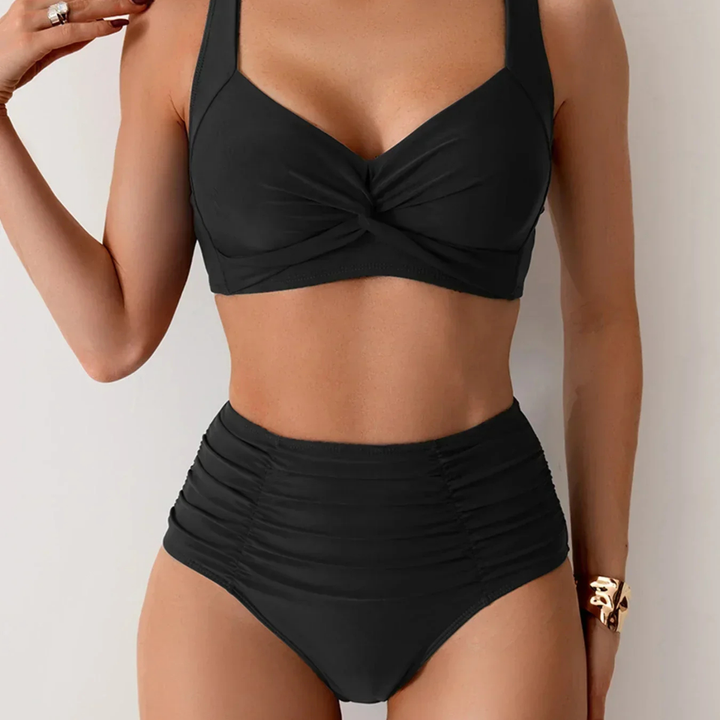 High-Waist Twist-Front Bikini Set