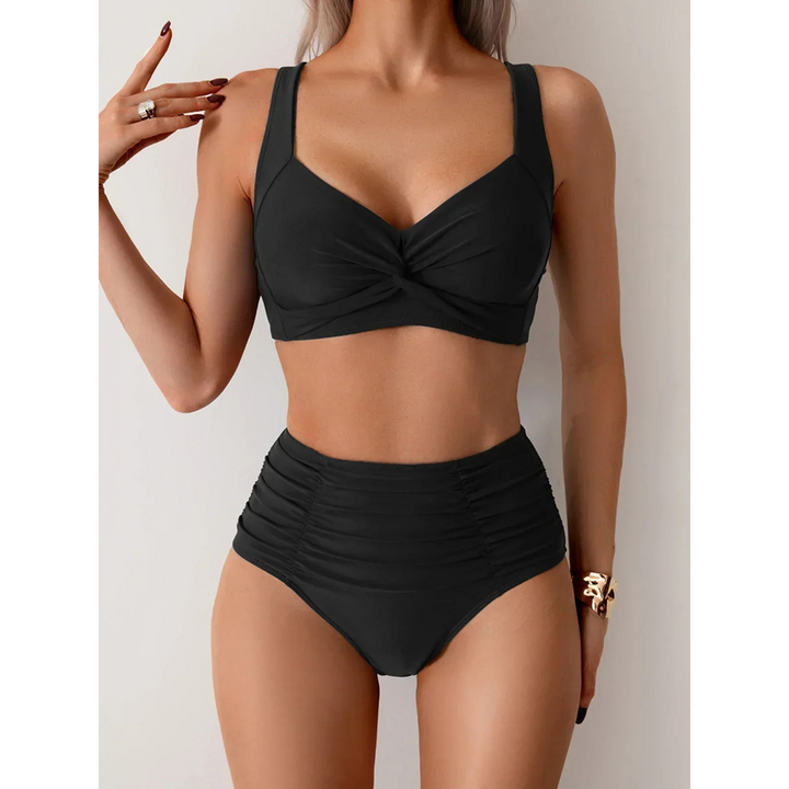 High-Waist Twist-Front Bikini Set