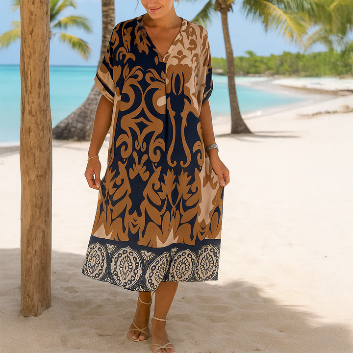 Flowy V Neck Summer Dress