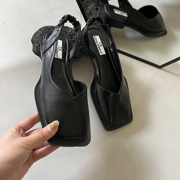 Square-Toe Slingback Flats