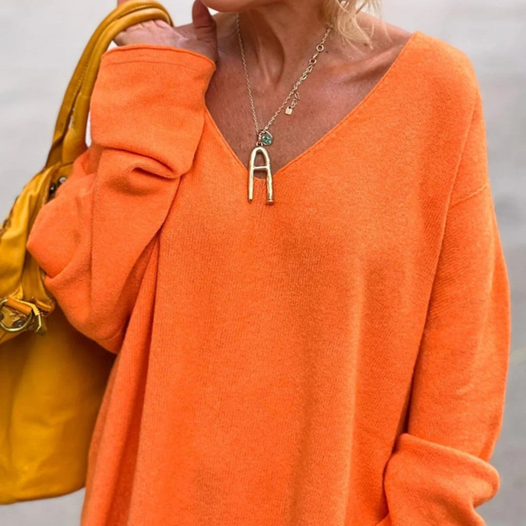 Gebreide V-hals trui voor dames | Koningsdag 2025