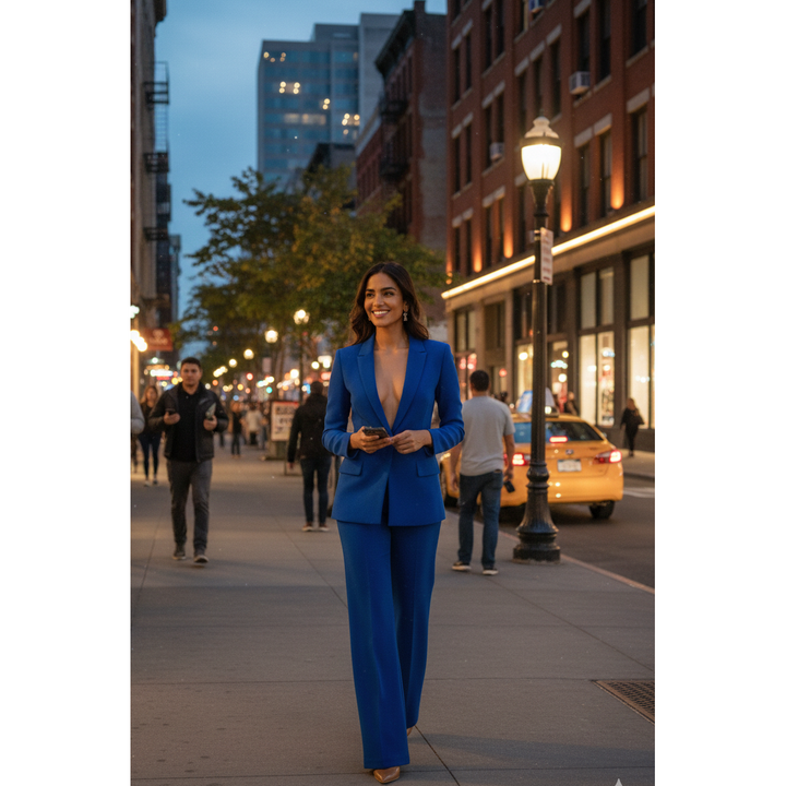 Tailored Blazer And Wide-Leg Trouser Set