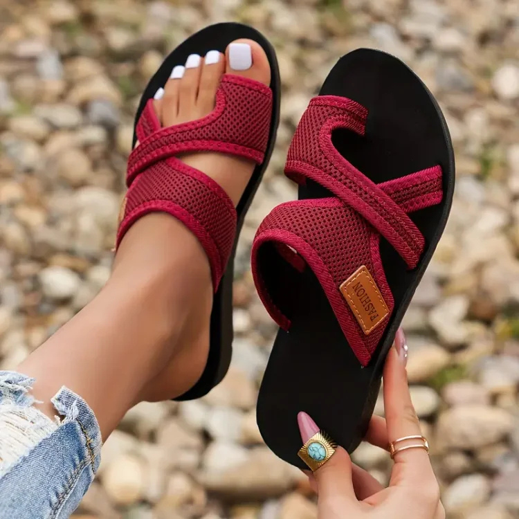 Crossover Strap Flat Sandals