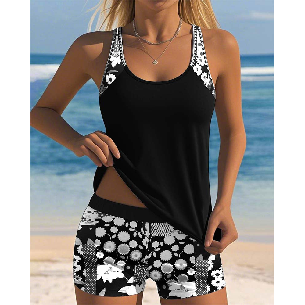 Floral Tankini & Shorts Set