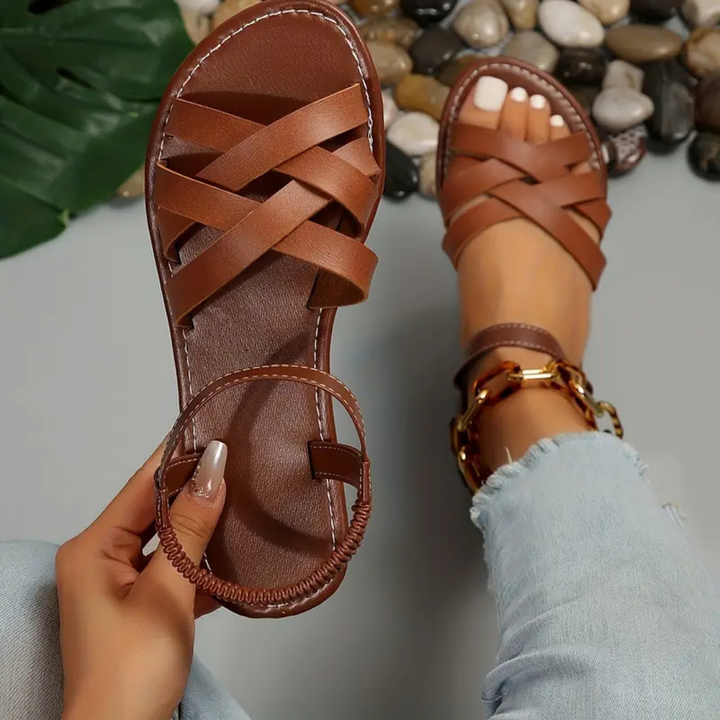 Woven Strap Flat Sandals