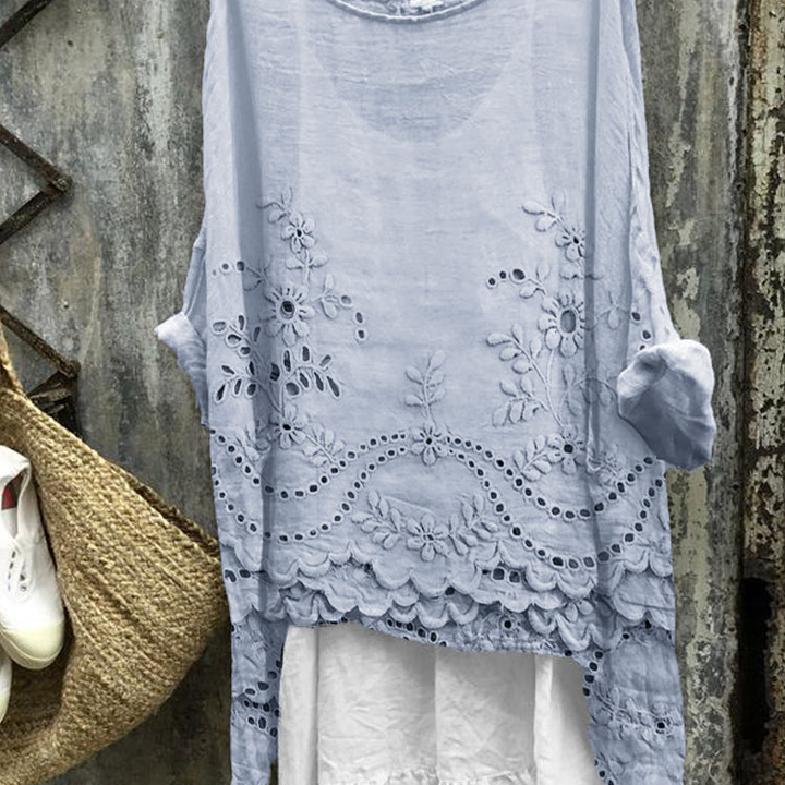 Crochet Hem Oversized Boho Top