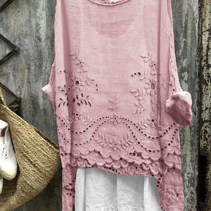 Crochet Hem Oversized Boho Top