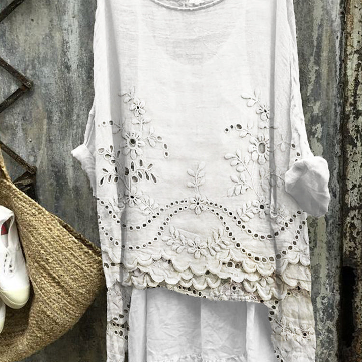 Crochet Hem Oversized Boho Top