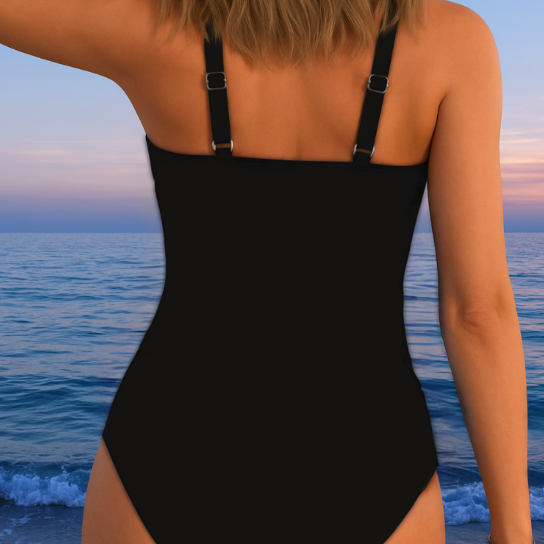 Colourblock Wrap Front One-Piece Swimsuit