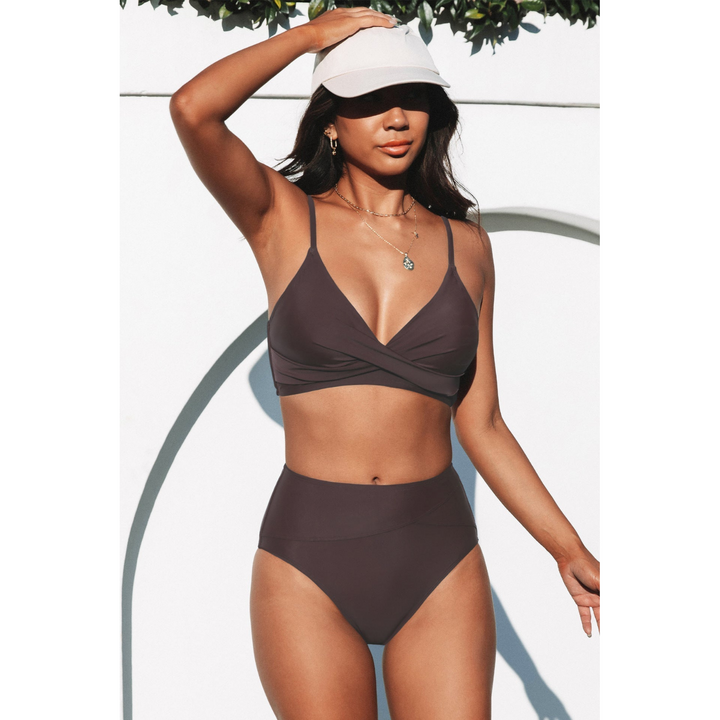 High-Waist Plunge Bikini Set