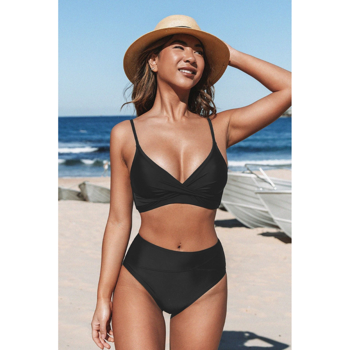 High-Waist Plunge Bikini Set