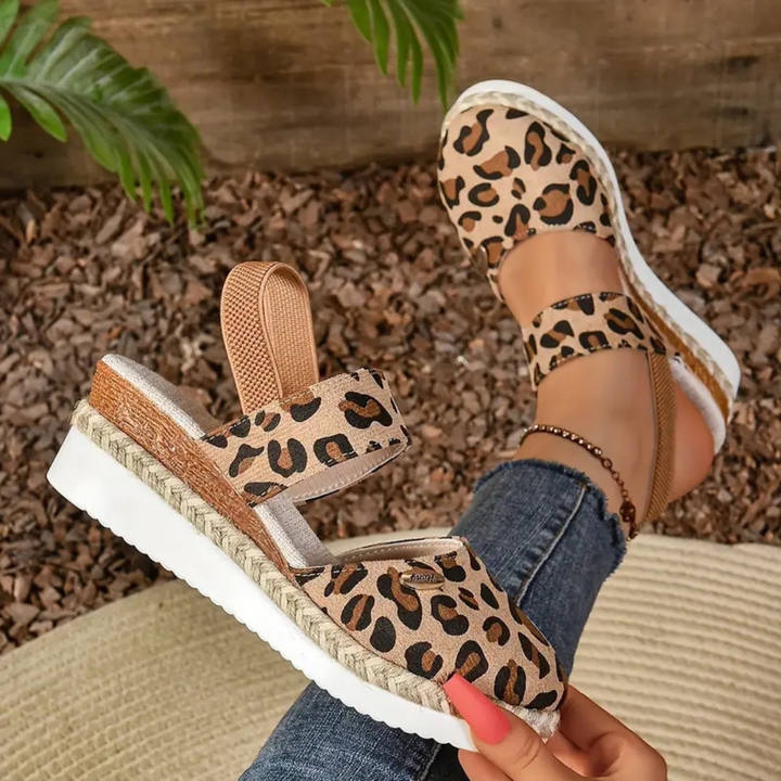 Closed-Toe Espadrille Platform Wedge Sandals