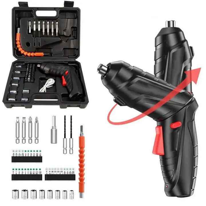 FIXDRIVE – 47-in-1 Cordless Battery Drill and Screwdriver Set for Precise DIY Work