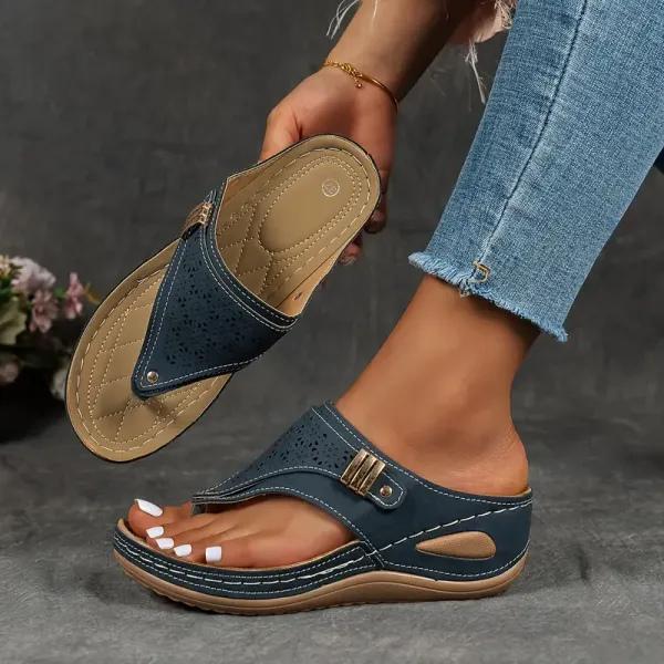 Toe Post Wedge Thong Sandals