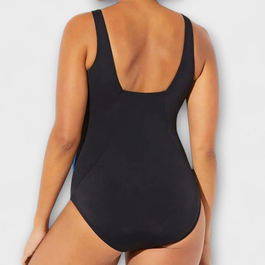Abstract Print Square Neck Swimsuit