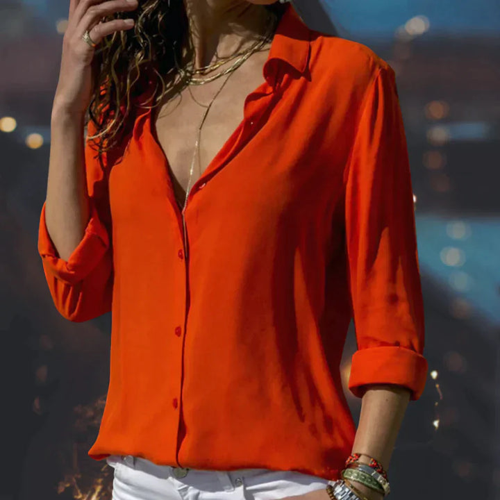 Silk-Touch Satin-Look Blouse