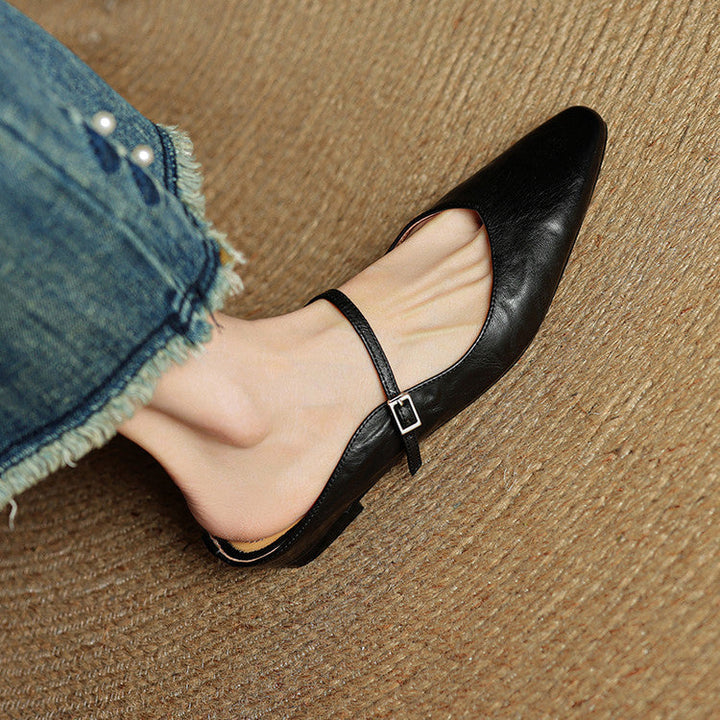 Leather-Look Slip-On Mules