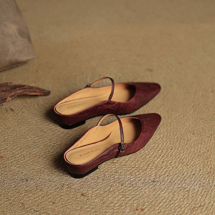 Leather-Look Slip-On Mules
