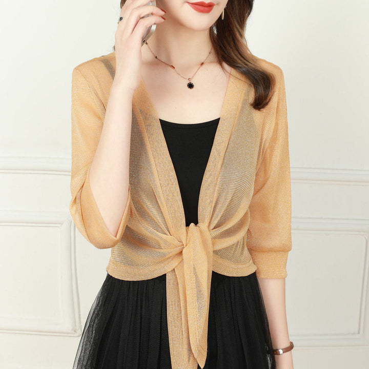 Lightweight Tie-Front Open Blouse