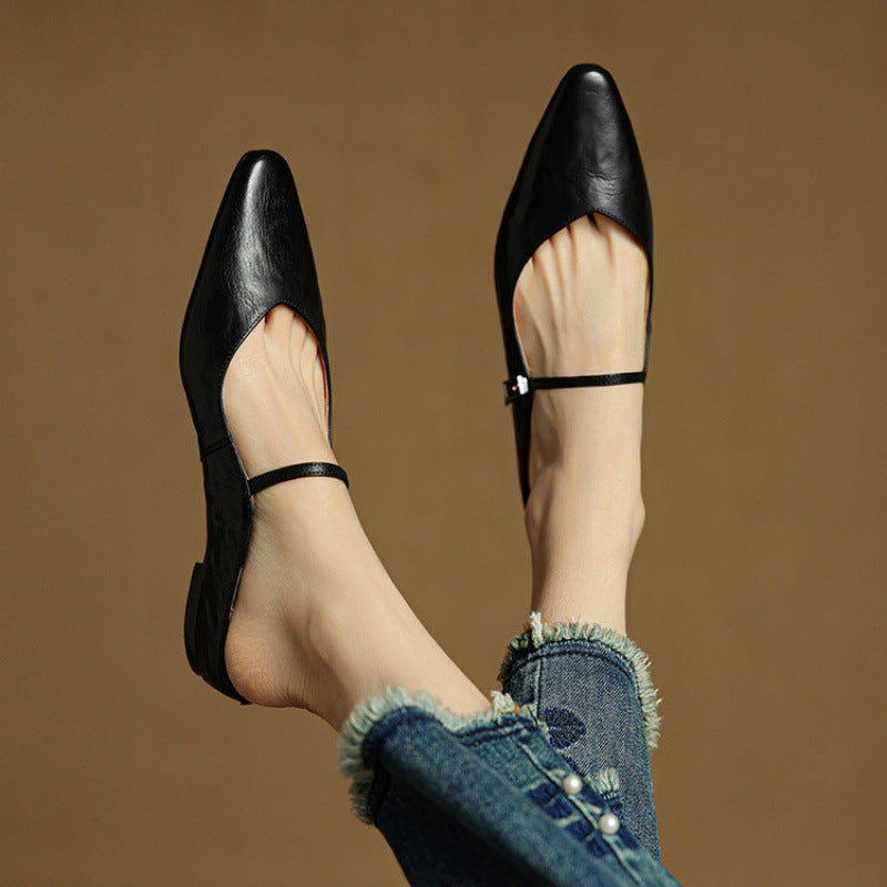 Leather-Look Slip-On Mules