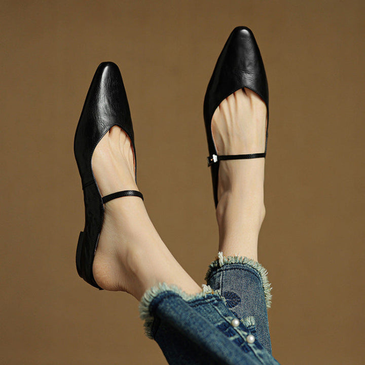 Leather-Look Slip-On Mules