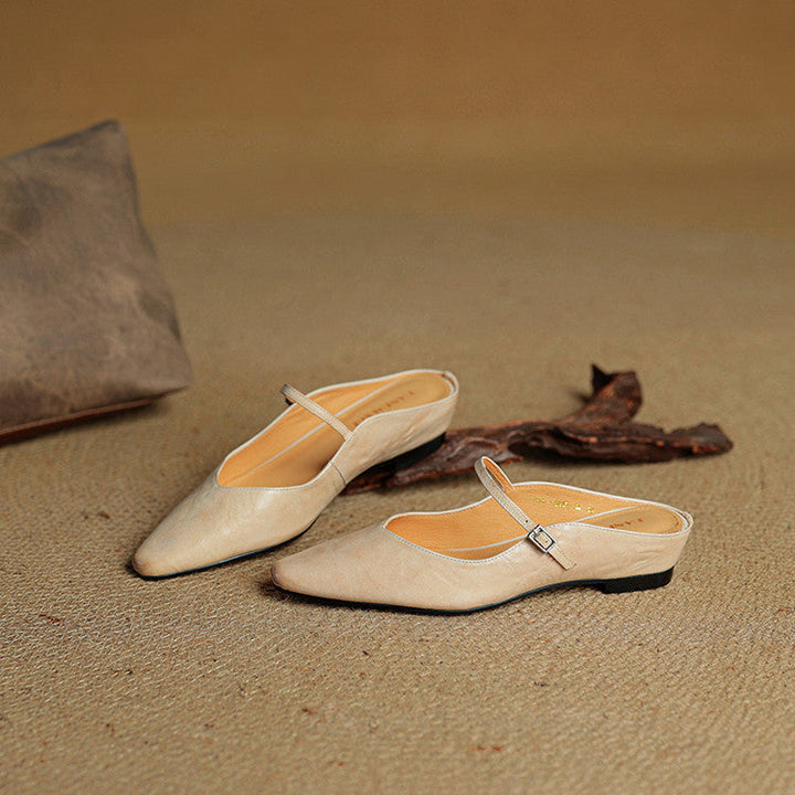 Leather-Look Slip-On Mules