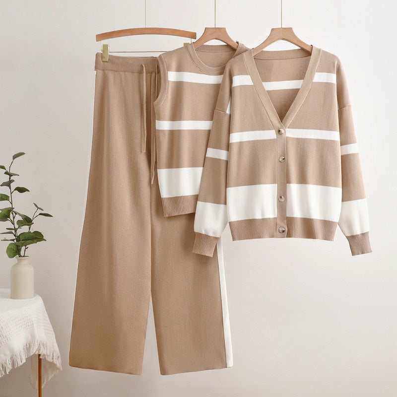 Striped Three-Piece Lounge Set