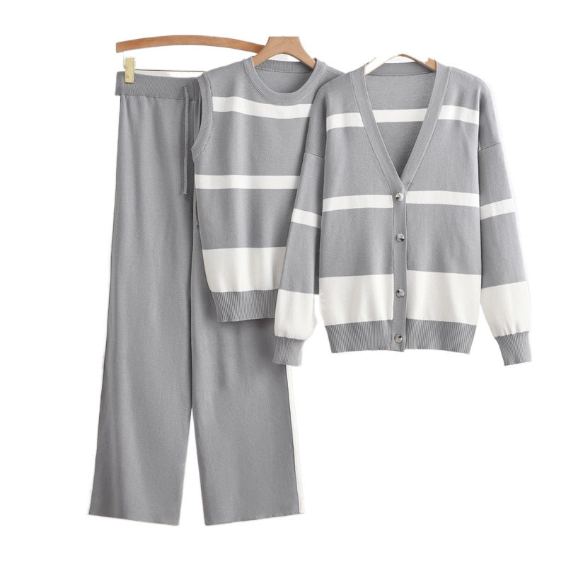 Striped Three-Piece Lounge Set