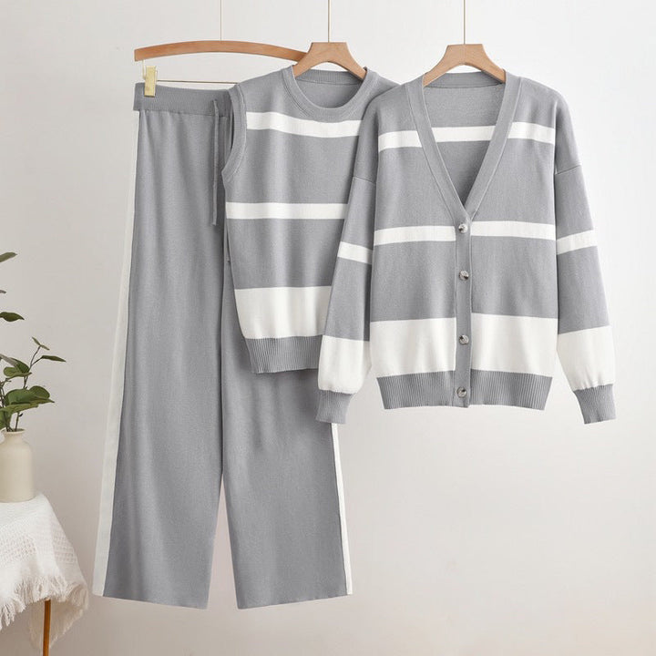 Striped Three-Piece Lounge Set